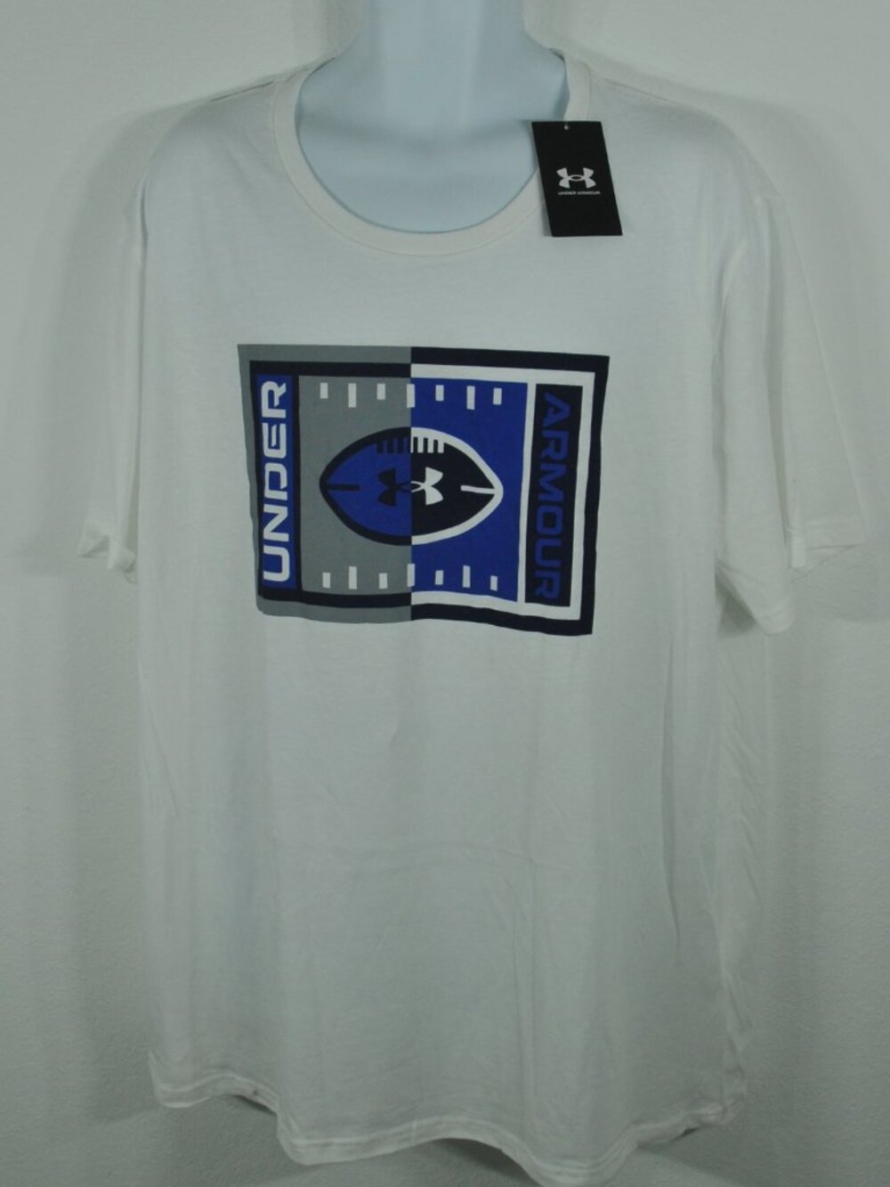 under armour men's t shirt 2XL loose fit Football Icon Graphic White NWT